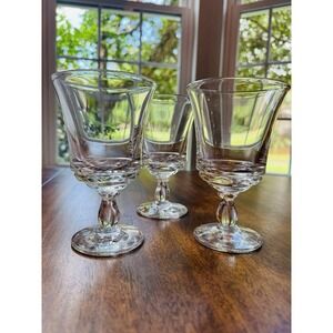3 Century Pressed‎ Clear Glass Wine Glasses by Fostoria